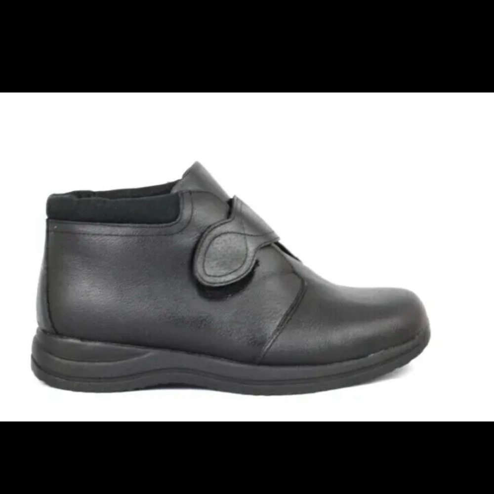 Dr Scholl's Double Air Pillo Women's Ankle Boots Black Leather Adjust Strap 8M
